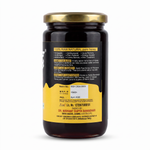 Back label of WeShuddhs Sarang Honey 1 kg showing ingredients, usage directions, batch, MRP and FSSAI licence number.